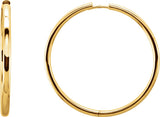 14K Yellow 24 mm Hinged Hoop Earrings