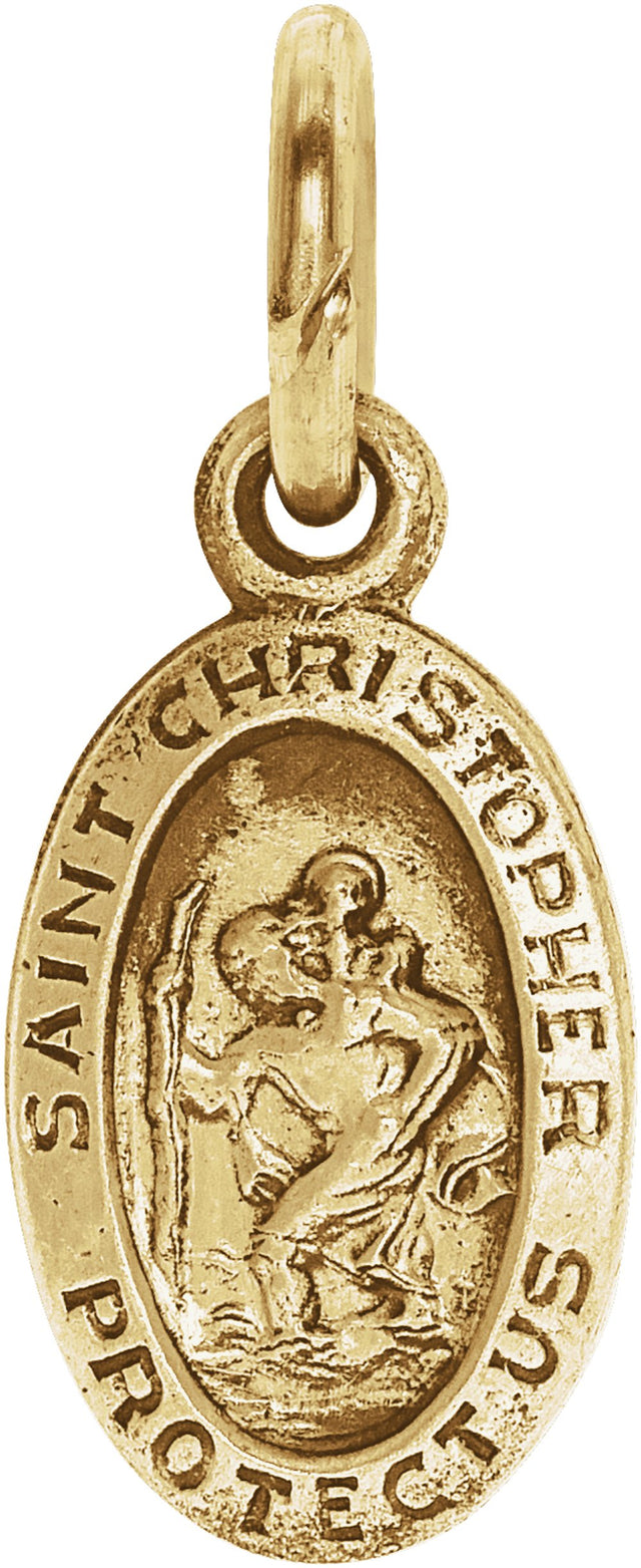 14K Yellow Gold 9x6 mm Oval St. Christopher Medal