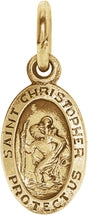 14K Yellow Gold 9x6 mm Oval St. Christopher Medal