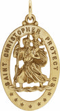 14K Yellow 21x15 mm Oval St. Christopher Medal
