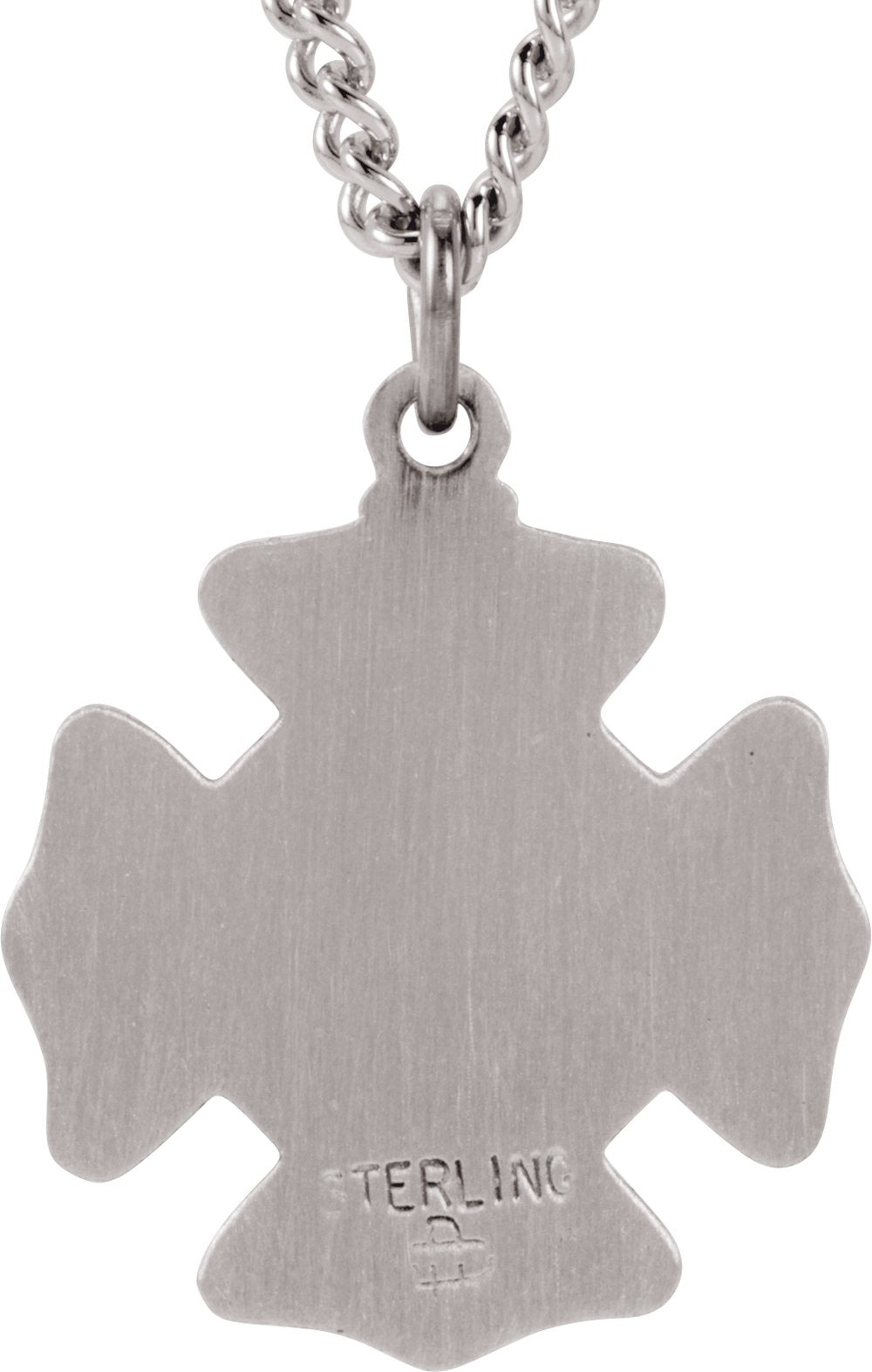 Sterling Silver 16.7x9 mm St. Florian Medal 18" Necklace
