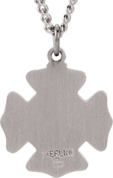 Sterling Silver 16.7x9 mm St. Florian Medal 18" Necklace