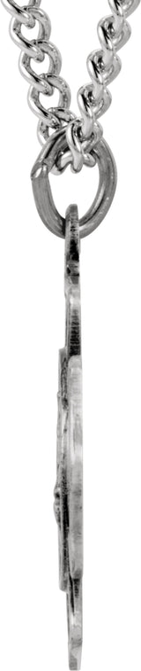 Sterling Silver 16.7x9 mm St. Florian Medal 18" Necklace