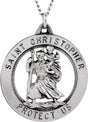 Sterling Silver 25.25 mm St. Christopher Medal 24" Necklace  