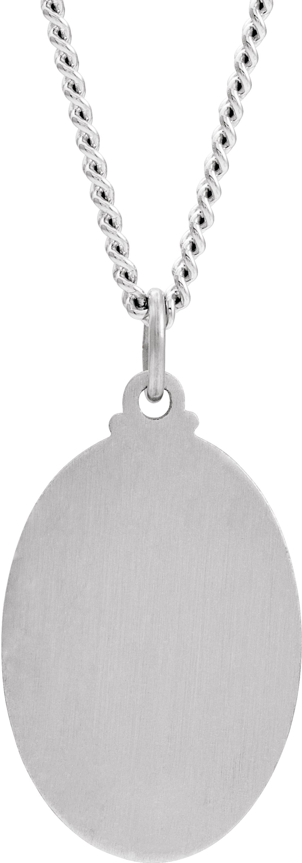 Sterling Silver 23.5x16 mm St. Joseph 24" Necklace