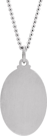 Sterling Silver 23.5x16 mm St. Joseph 24" Necklace