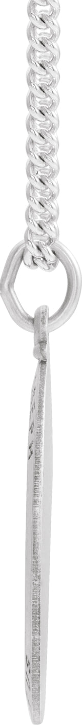 Sterling Silver 23.5x16 mm St. Joseph 24" Necklace