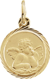 14K Yellow 12 mm Angel Pendant