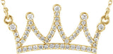 14K Yellow Gold 1/5 CTW Natural Diamond Crown 16" Necklace