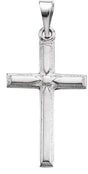 14K White Gold 19x12.5 mm Cross Pendant