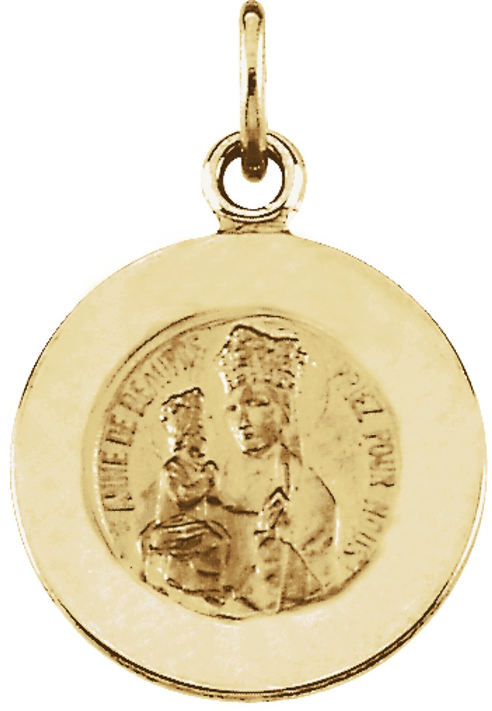 14K Yellow 12 mm Round St. Anne de Beau Pre Medal