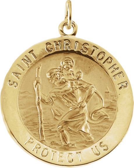 14K Yellow Gold 29 mm St. Christopher Medal