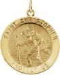 14K Yellow Gold 29 mm St. Christopher Medal