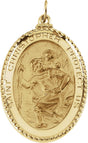 14K Yellow 39x26 mm Oval St. Christopher Medal