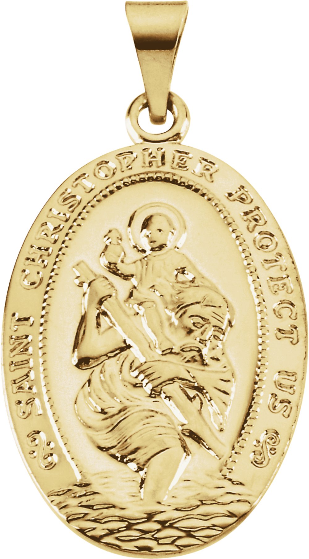 14K Yellow 25x17.5 mm St. Christopher Medal