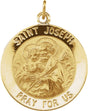 14K Yellow 22 mm Round St. Joseph Medal  