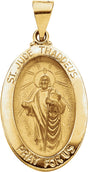14K Yellow 23.25x16 mm Hollow Oval St. Jude Medal