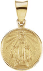 18K Yellow 13 mm Miraculous Medal       