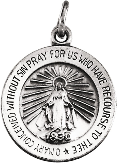 Sterling Silver 12 mm Miraculous Medal  