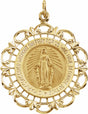 14K Yellow 25 mm Round Miraculous Medal  