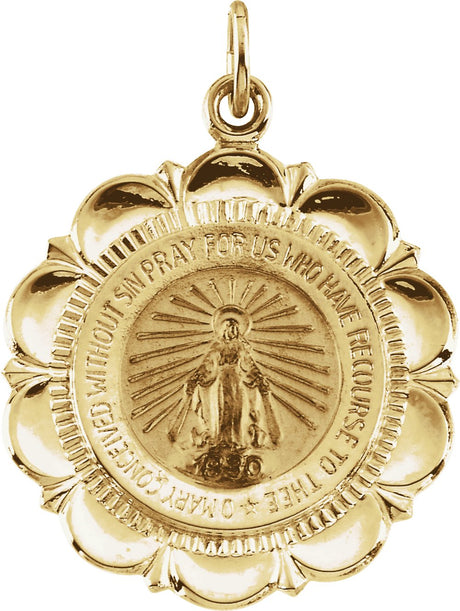 14K Yellow 22 mm Miraculous Medal