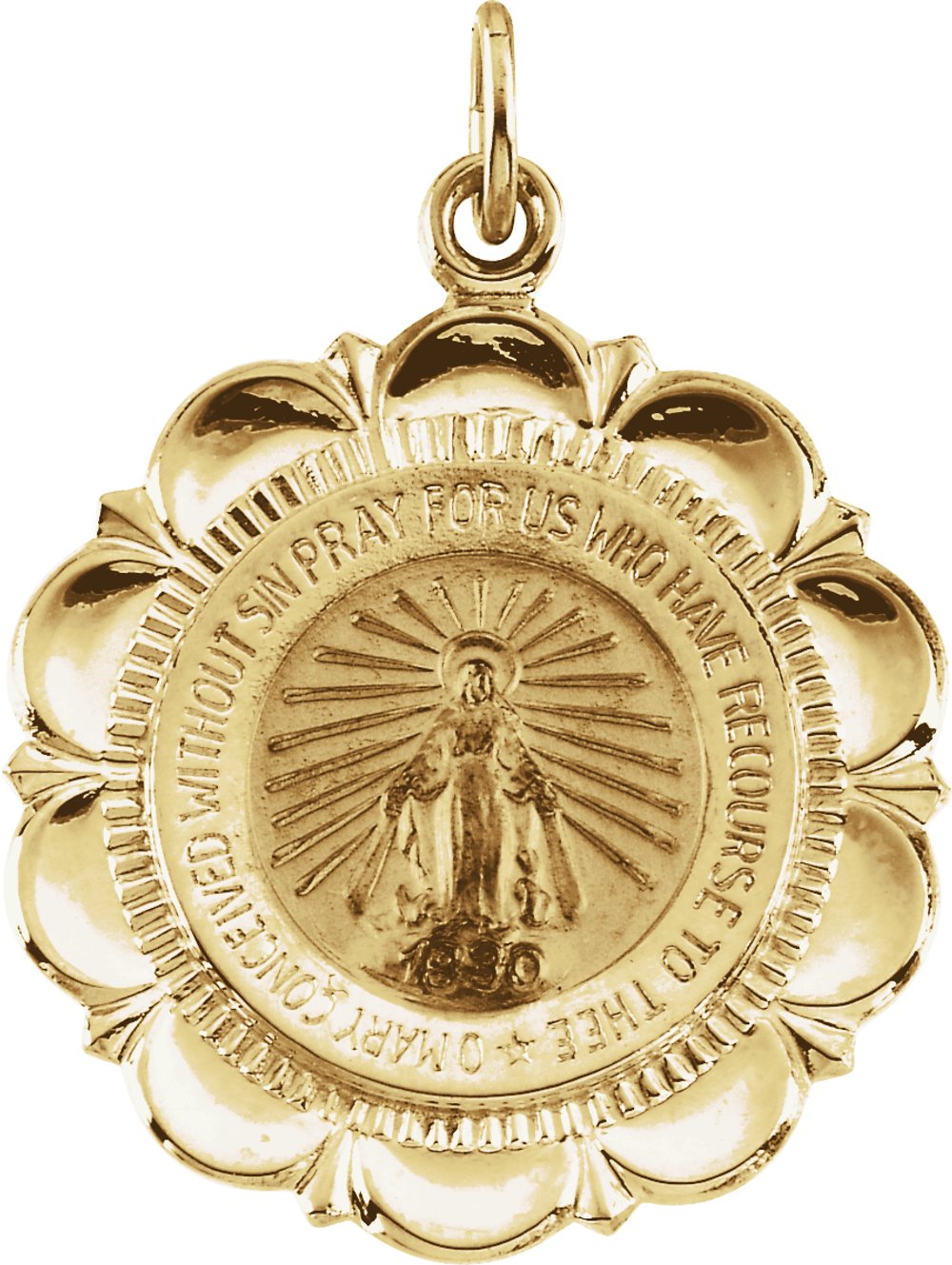 14K Yellow 22 mm Miraculous Medal