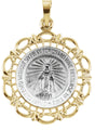 14K White/Yellow 21 mm Round Miraculous Medal