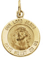 14K Yellow 12 mm Round Our Lord Jesus Medal