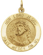 14K Yellow 18 mm Round Our Lord Jesus Medal