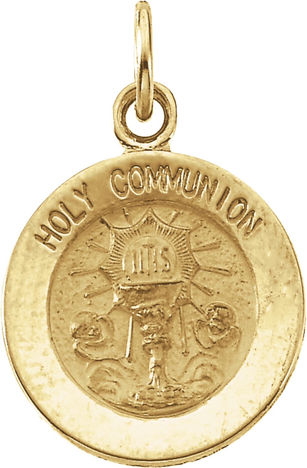 14K Yellow 12 mm Round Holy Communion Medal