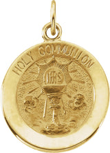 14K Yellow 15 mm Round Holy Communion Medal