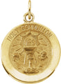 14K Yellow 15 mm Round Holy Communion Medal