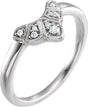 14K White .06 CTW Natural Diamond Contour Band