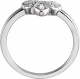 14K White .06 CTW Natural Diamond Contour Band