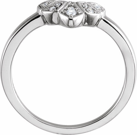14K White .06 CTW Natural Diamond Contour Band