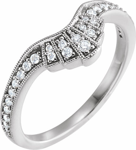 14K White 1/5 CTW Natural Diamond Contour Band