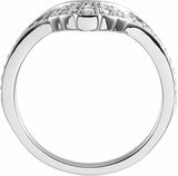 14K White 1/5 CTW Natural Diamond Contour Band