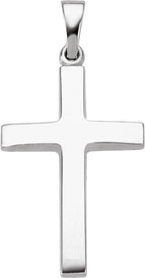 14K White Gold Cross Pendant