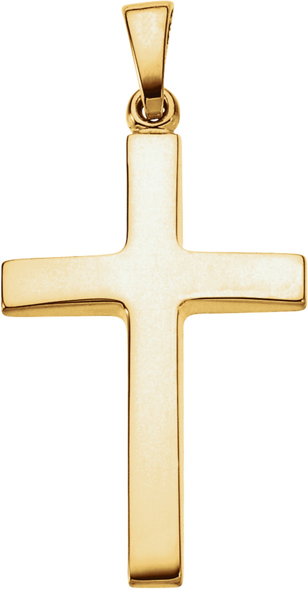 18K Yellow 23x15.9 mm Cross Pendant 