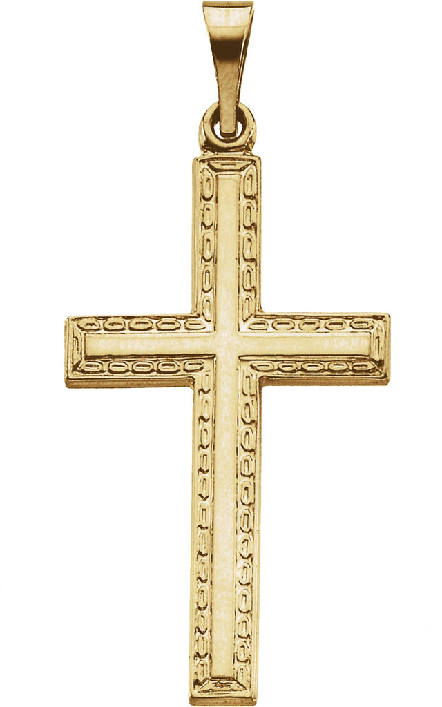 14K Yellow 24x14 mm Cross Pendant   