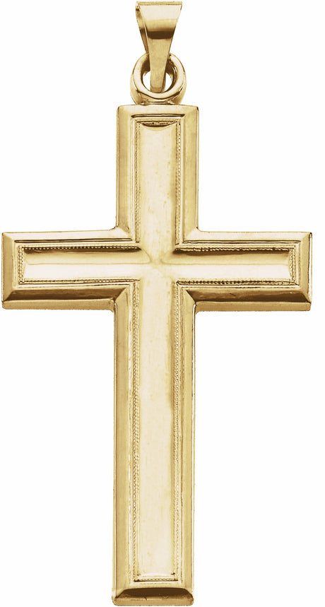 14K Yellow Gold 38x23.5 mm Cross Pendant 