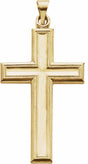 14K Yellow Gold 38x23.5 mm Cross Pendant 