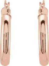 14K Rose Gold Tube 20 mm Hoop Earrings
