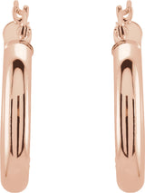 14K Rose Tube 20 mm Hoop Earrings