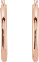 14K Rose Gold Tube 30 mm Hoop Earrings
