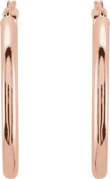 14K Rose Gold Tube 35 mm Hoop Earrings