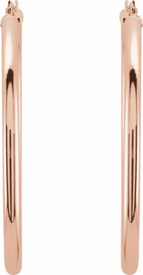 14K Rose Tube 48 mm Hoop Earrings