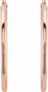 14K Rose Gold Tube 48 mm Hoop Earrings