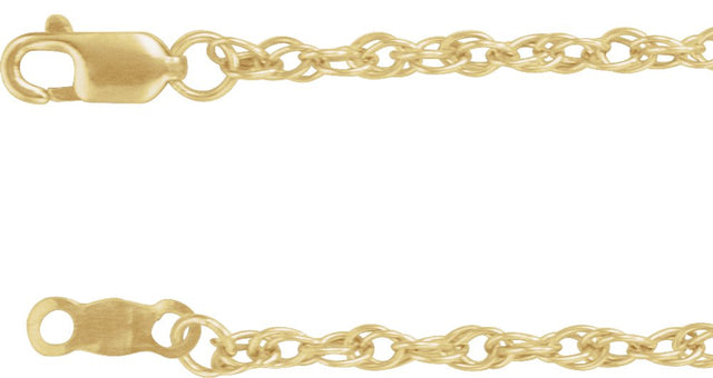 10K Yellow Gold 2 mm Rope 18" Chain