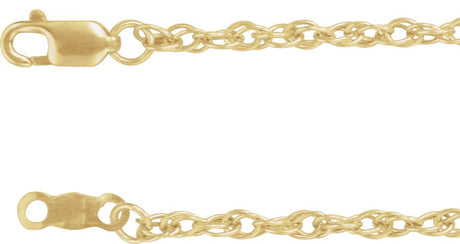 10K Yellow Gold 2 mm Rope 20" Chain